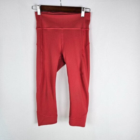 Lululemon Align High Rise Crop 17" Peach Cropped High-Waisted Leggings Size 6 - Picture 5 of 8